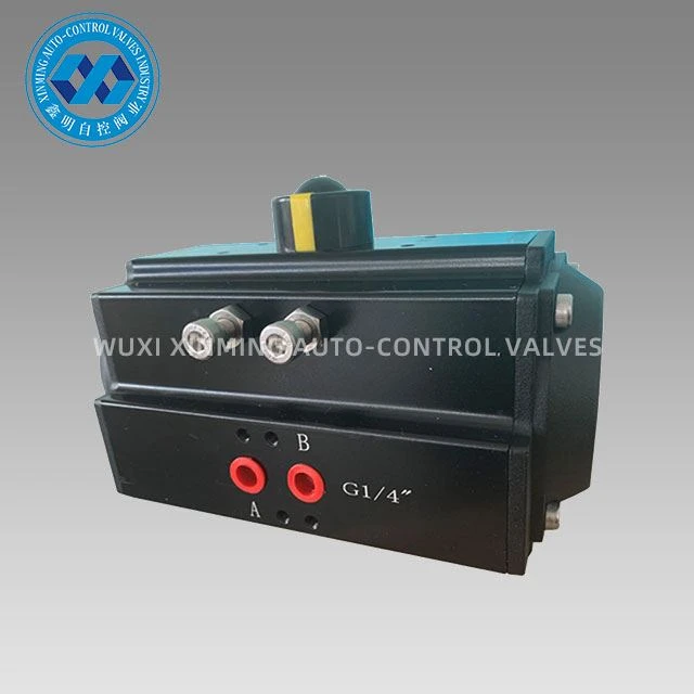 Plen nwa aliminyòm etajè ak pignon Pneumatic actuator