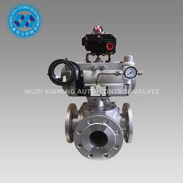 Pneumatic Nerjaveèi asye 3 Way boul valv