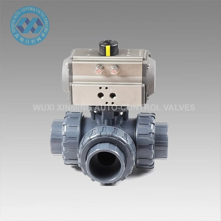Oto-kontwòl Pneumatic actuator boul valv pou sistèm irigasyon