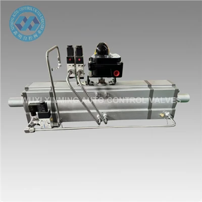 Aliminyòm alyaj twa pozisyon 0 degre 45 degre 90 degre nan reglabl Pneumatic actionneur