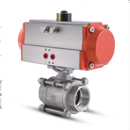 Flow Precision - Kontwole Pneumatic Thread Ball Valv: 90 degre wotasyon pou segondè - efikasite ouvèti ak fèmen