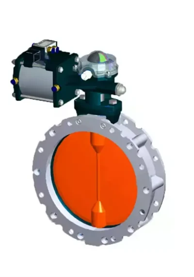 DN25 Pneumatic Pousyè aliminyòm Valv