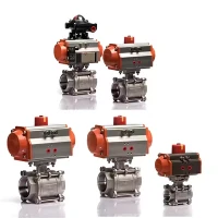 Pneumatic Actuator Entèn fil Nerjaveèi asye 316 3 PCS Pneumatic bi-direksyon boul valv