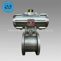 Nerjaveèi asye Wafer boul Valv ak Pneumatic Actuator