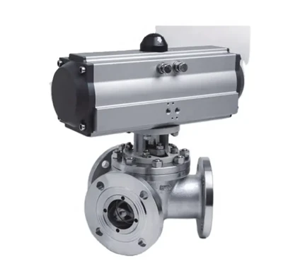 180 Degre Pneumatic Actuator 3 Way Ball Valv, 3 Way Ball Valv ak Pneumatic Actuator