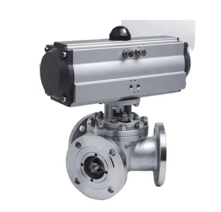 180 Degre Pneumatic Actuator 3 Way Ball Valv, 3 Way Ball Valv ak Pneumatic Actuator